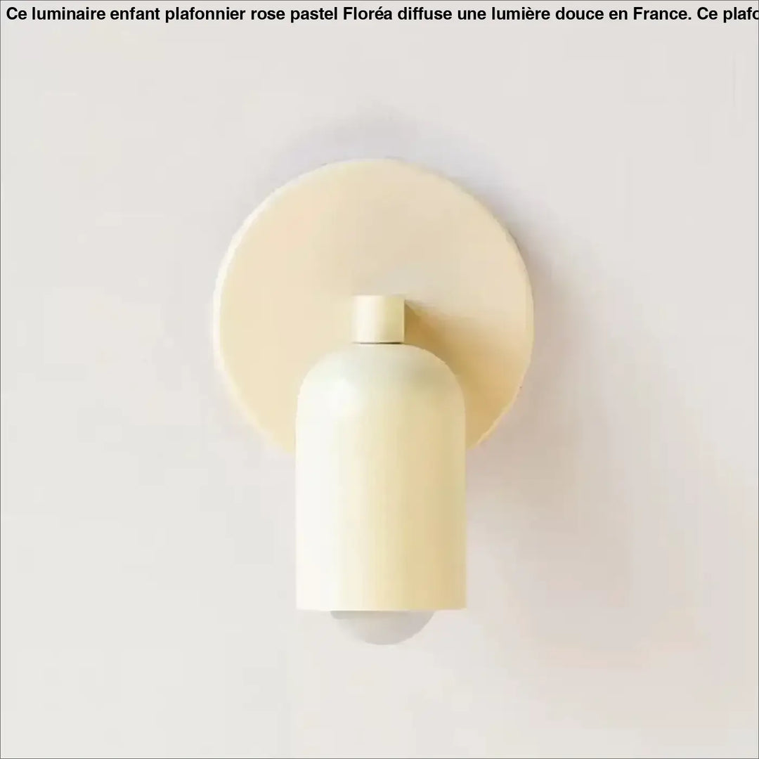 Applique murale design minimaliste cream avec abat-jour cylindrique et plaque circulaire suffit d’un éclairage élégant