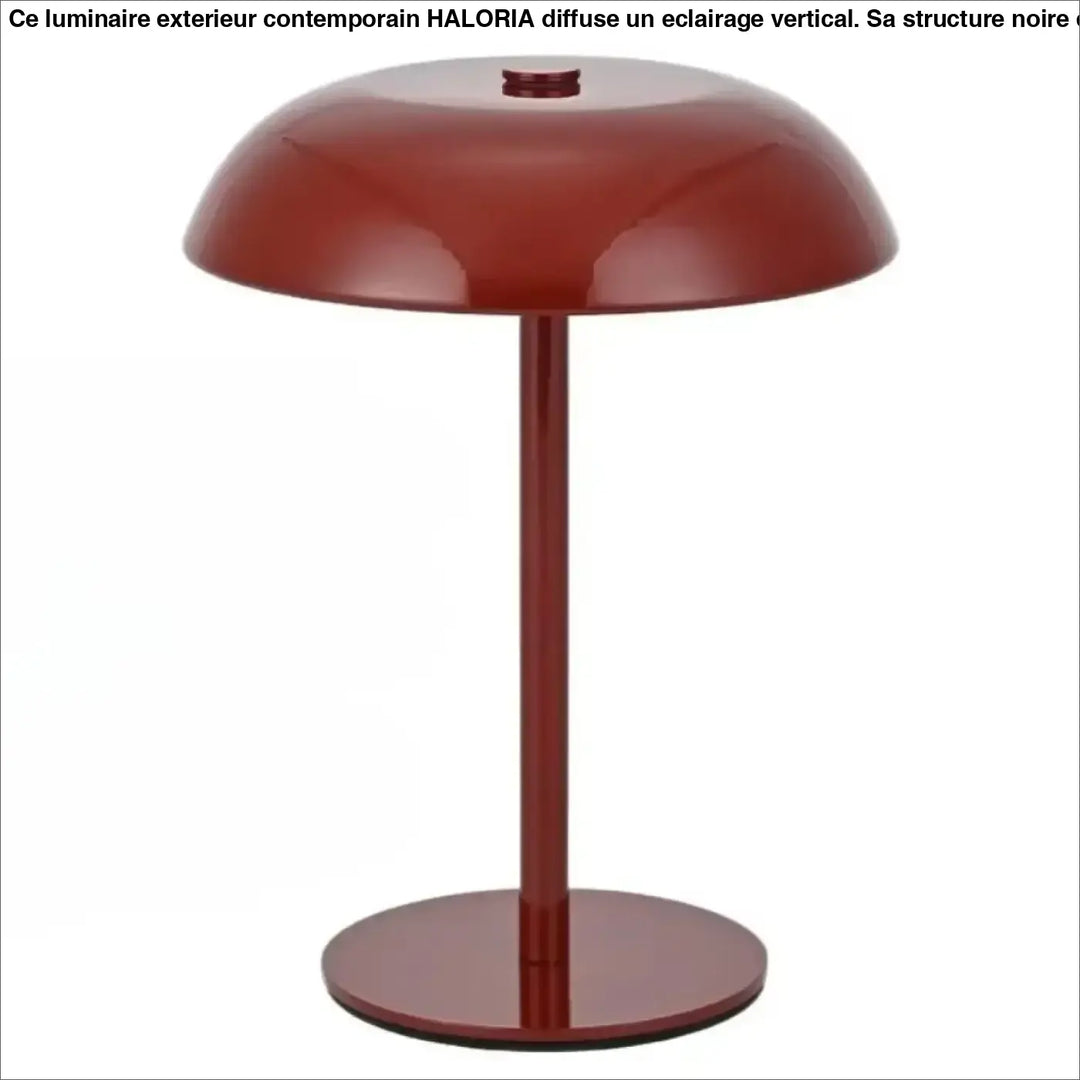 Lampe de table metany rouge en métal brillant avec intensité variable et marche arrêt tactile led à intensité réglable