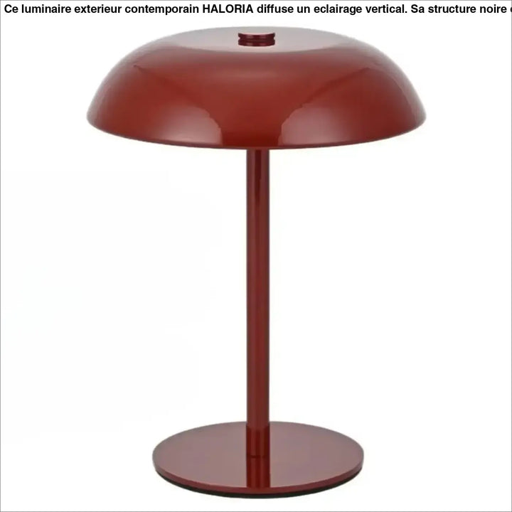 Lampe de table metany rouge en métal brillant avec intensité variable et marche arrêt tactile led à intensité réglable