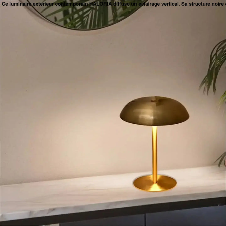 Lampe de table metany en laiton doré à intensité variable avec marche arrêt tactile et led à intensité réglable