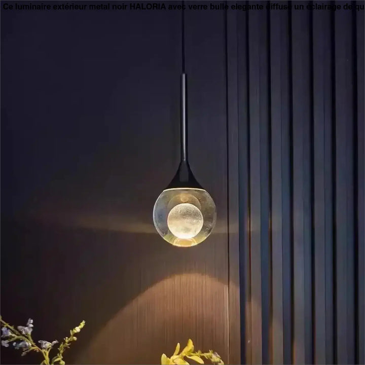 Suspension Moderne LED Goutte Cristal Et Fer Forgé Élégante

