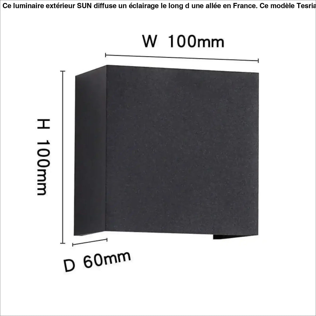 Luminaire Extérieur IP65 Applique Noire Cube
