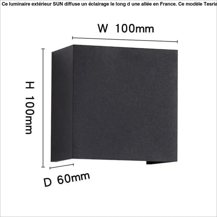 Luminaire Extérieur IP65 Applique Noire Cube