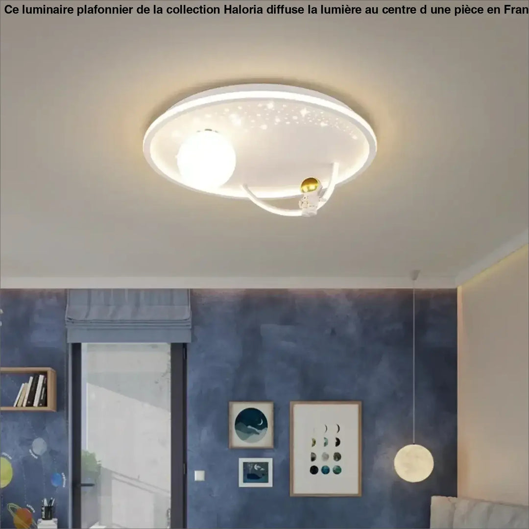 Suspension luminaire design planète et anneaux led moderne