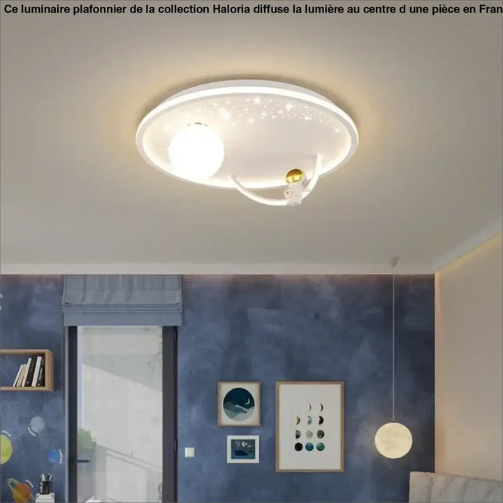 Suspension luminaire design planète et anneaux led moderne