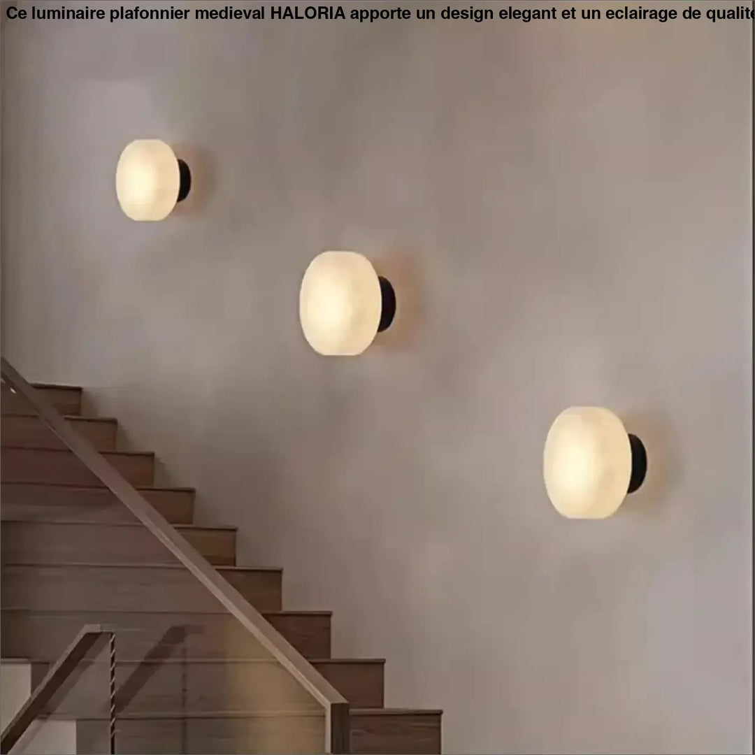 Applique murale design laurel avec globes en verre dépoli et base en métal noir pour lumière décorative moderne