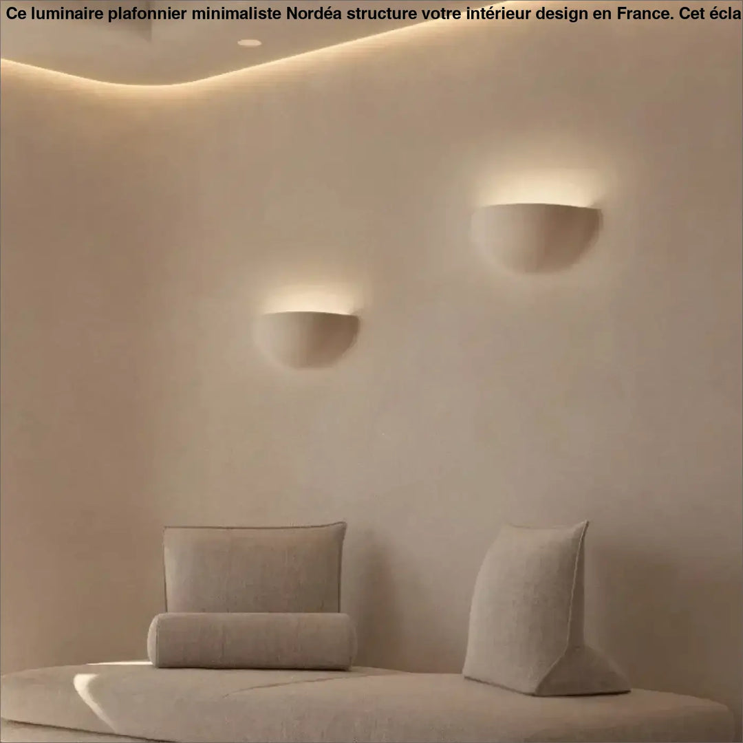 Applique murale nda hasa en forme semi circulaire beige avec éclairage ambiant doux pour chambre à coucher zone déclairage