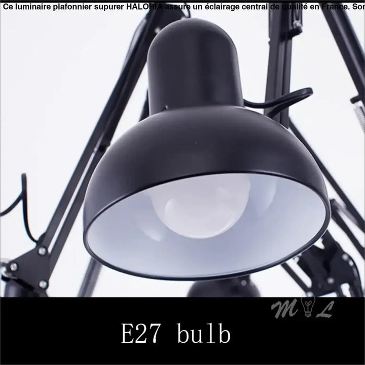 Plafonnier moderne têtes design noir éclairage led