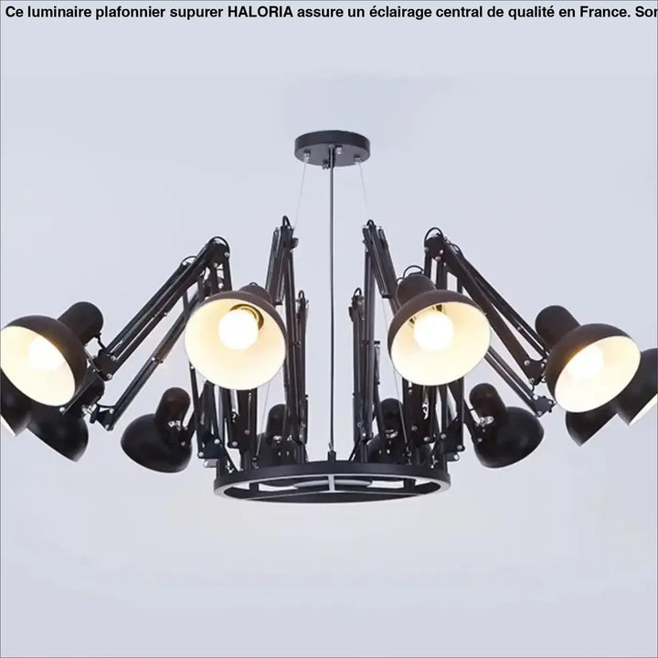 Plafonnier moderne têtes design noir éclairage led