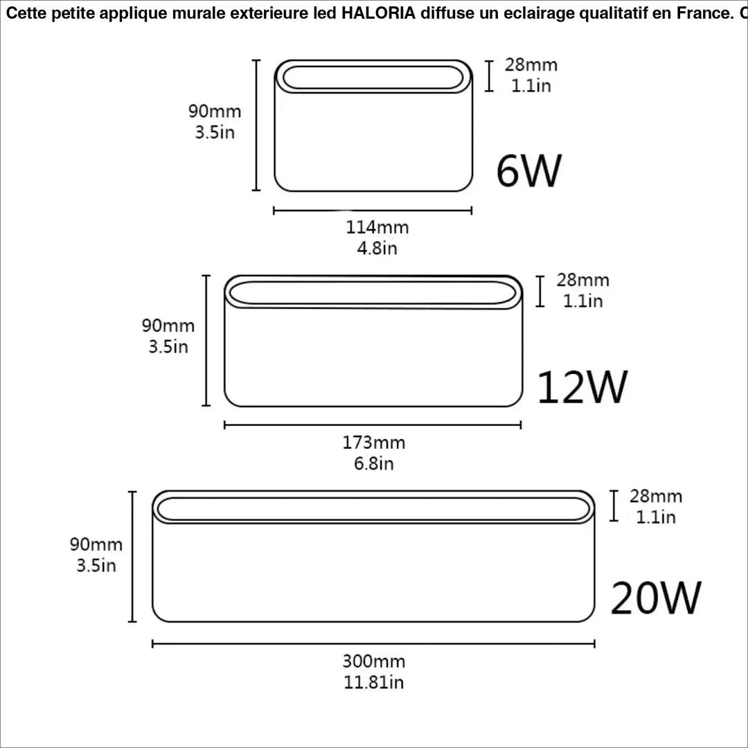 Petite Applique Murale Extérieure LED Noire ou Blanche