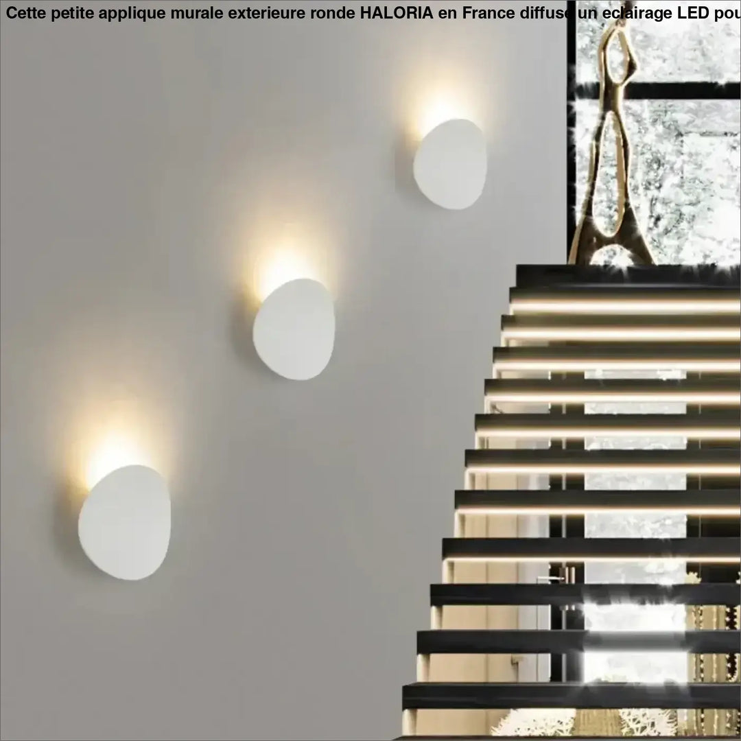 Petite Applique Murale Extérieure Ronde Style Organique