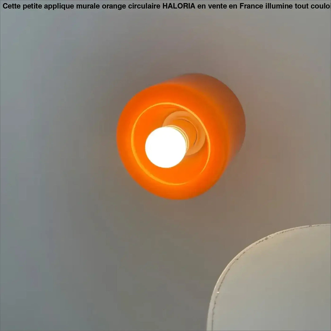 Petite Applique Murale Orange Circulaire En Verre Moderne