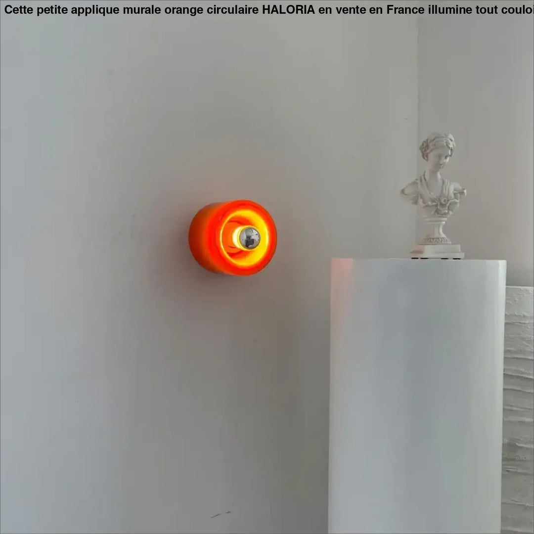 Petite Applique Murale Orange Circulaire En Verre Moderne
