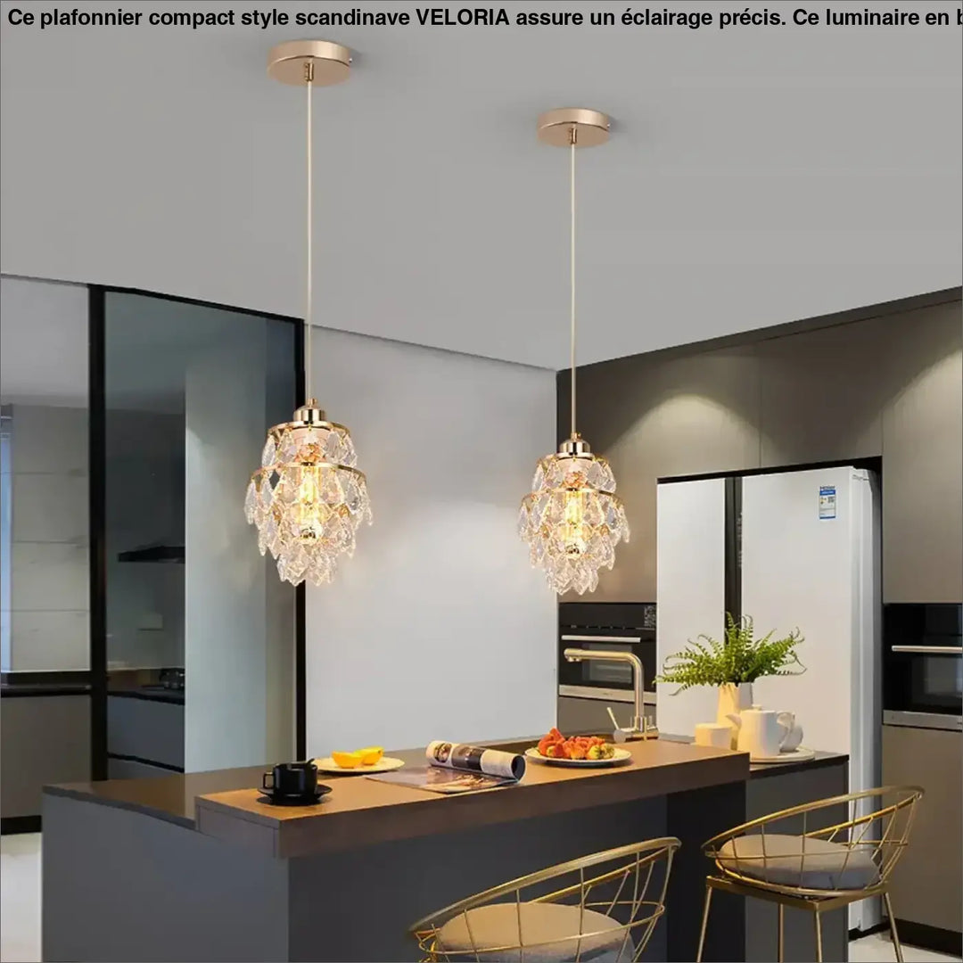 Suspension luminaire cristal forme géométrique