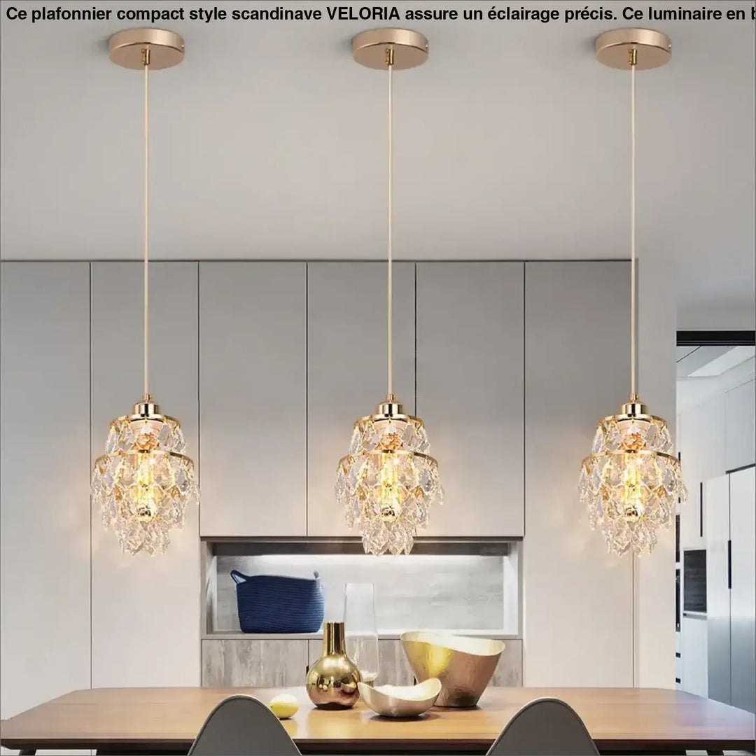 Suspension luminaire cristal forme géométrique