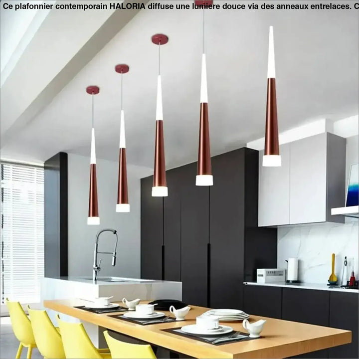 Modern copper and white tapered pendant suspension luminaire design from dartel for stylish interior lighting