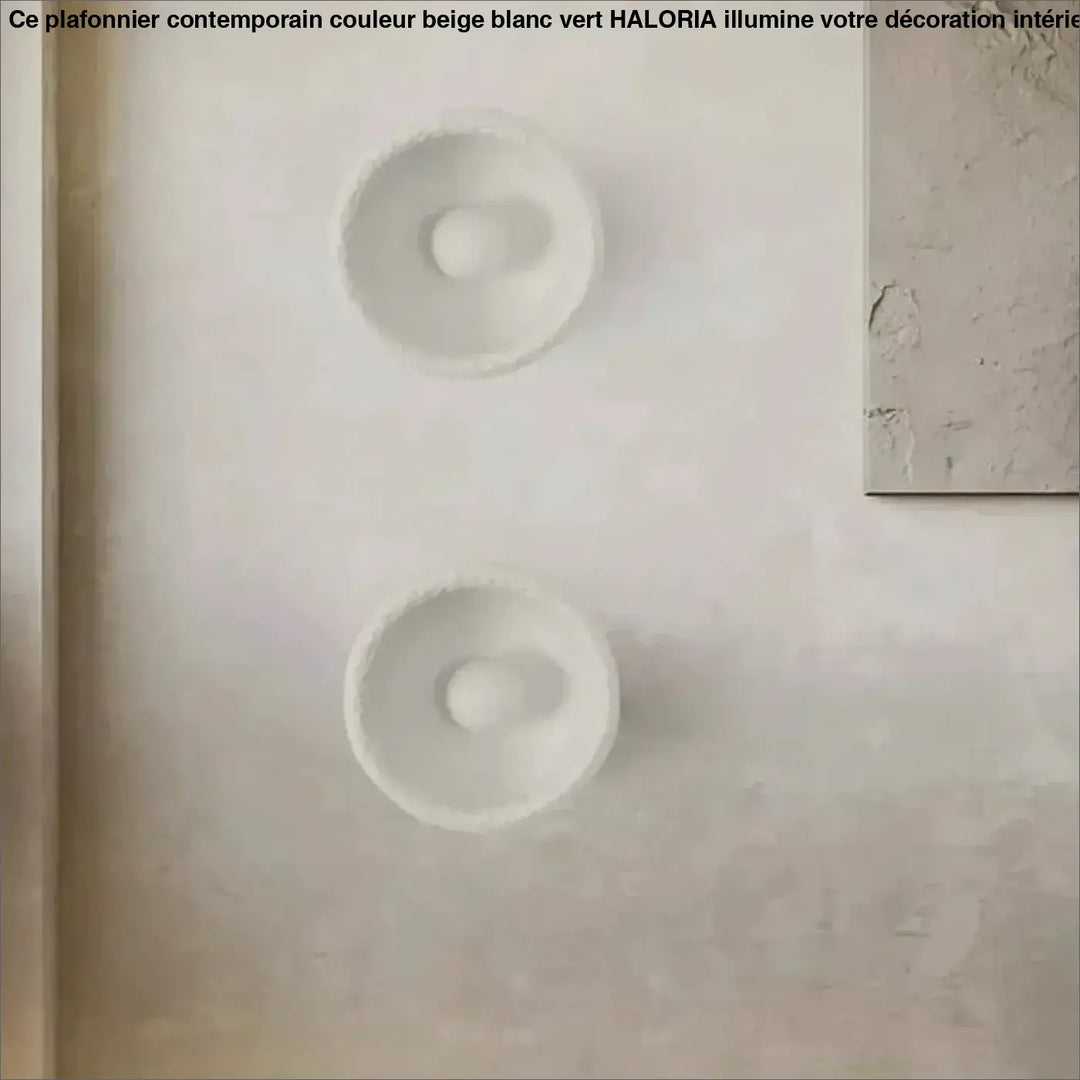 Applique murale ronde en céramique avec éclairage LED chaud

