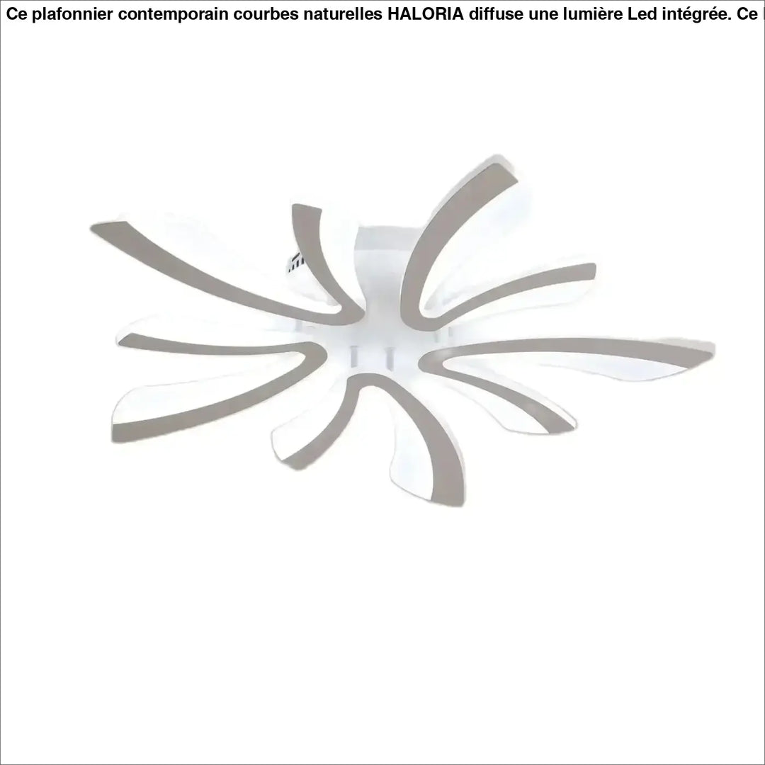 Plafonnier LED moderne design floral blanc sculptural

