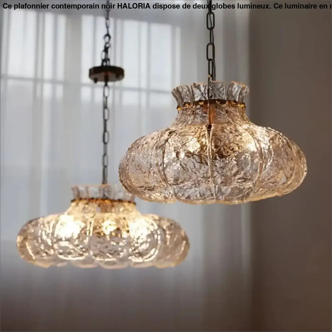 Suspension luminaire en verre style rétro pour salon élégant