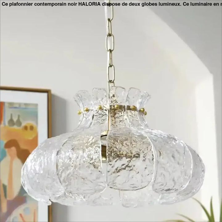 Suspension luminaire en verre style rétro pour salon élégant