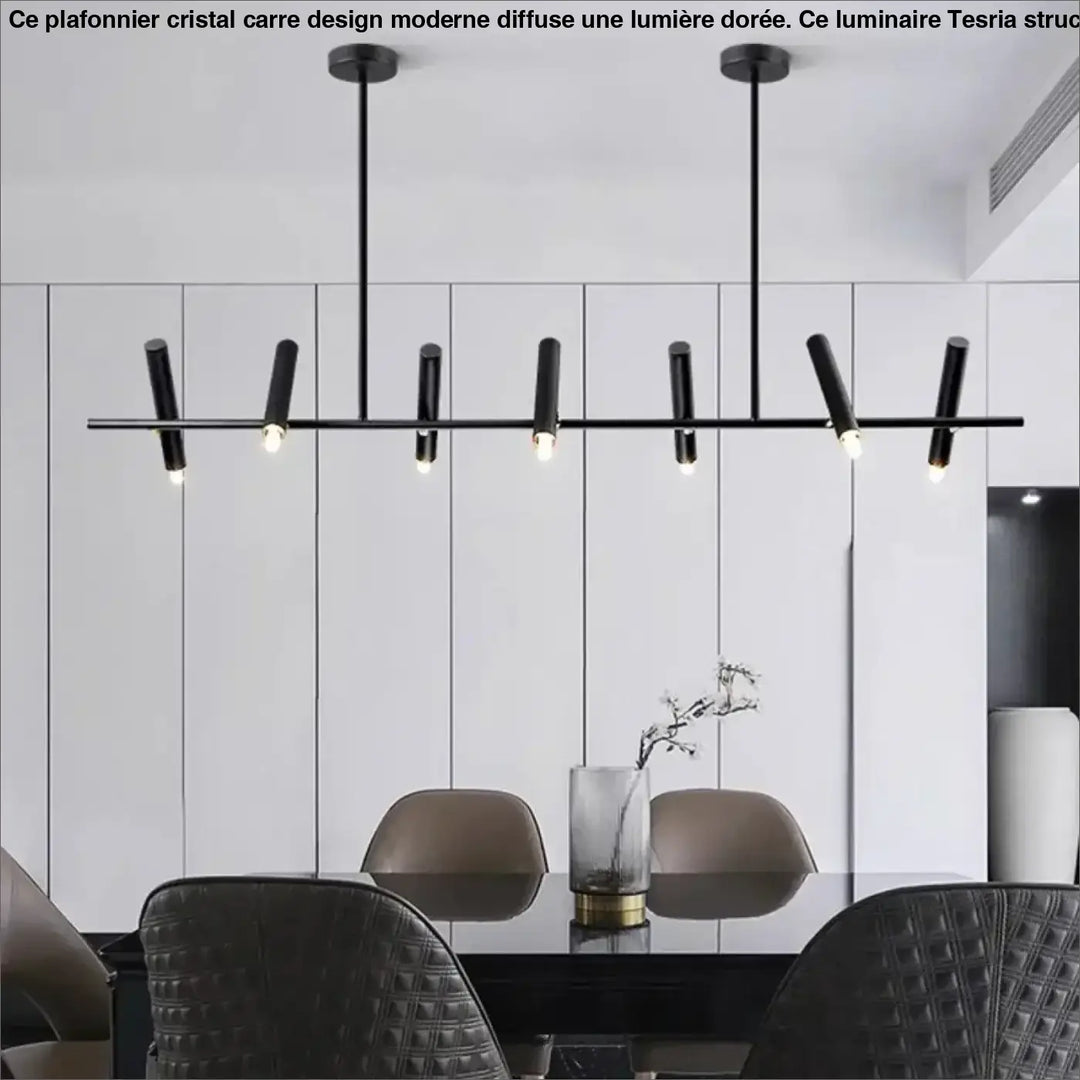 Suspension led noire design minimaliste et élégante