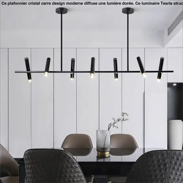 Suspension led noire design minimaliste et élégante