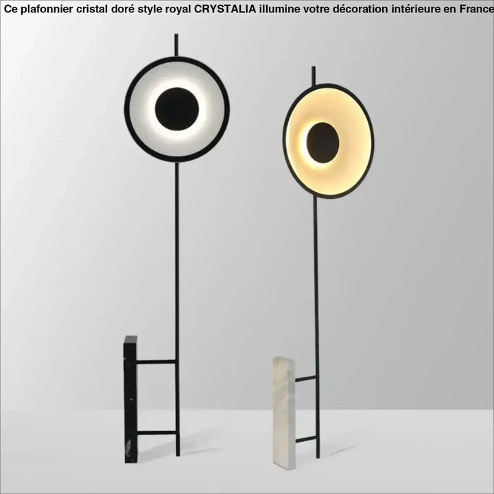 Lampadaire noir au design minimaliste pour intérieur élégant