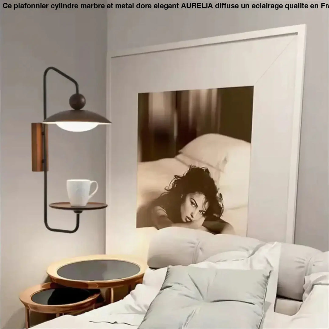 Applique led murale bois métal style scandinave élégant