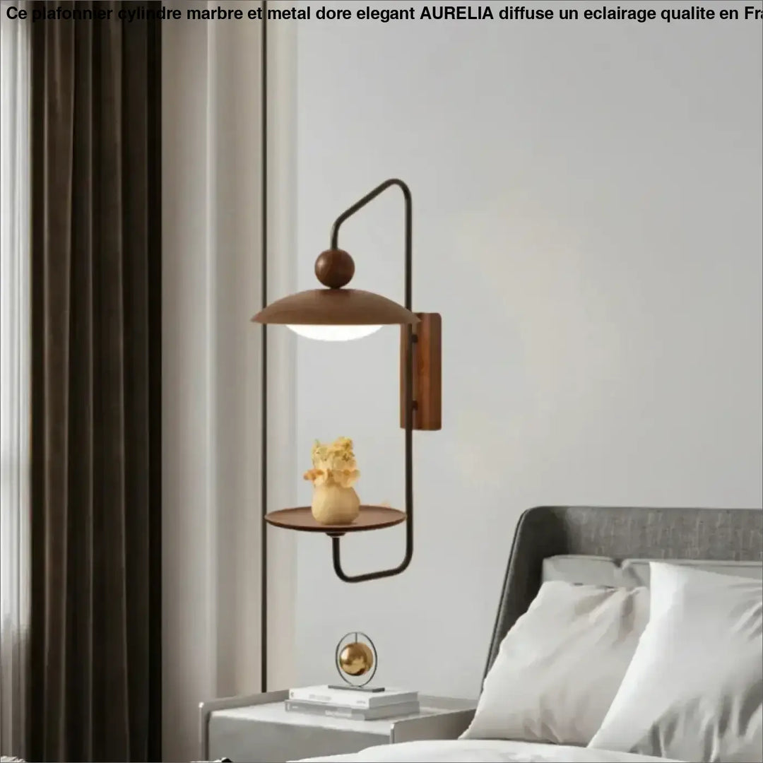 Applique led murale bois métal style scandinave élégant