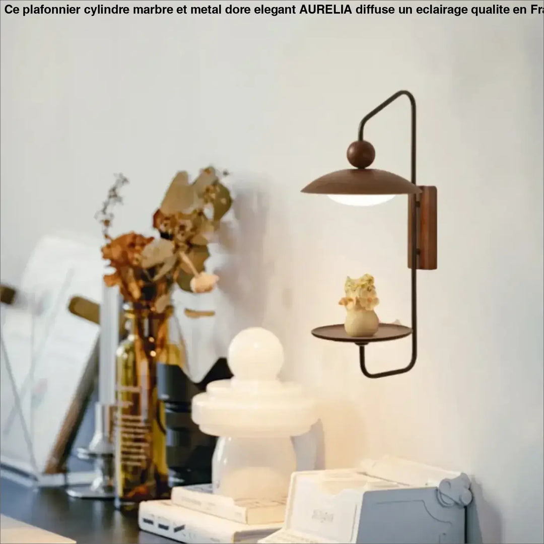 Applique led murale bois métal style scandinave élégant