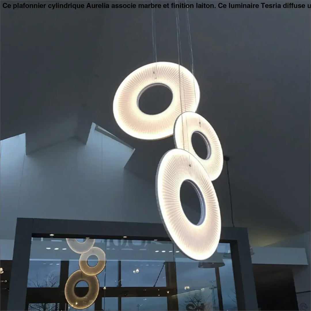 Suspension design moderne led blanc cassé stylé chic