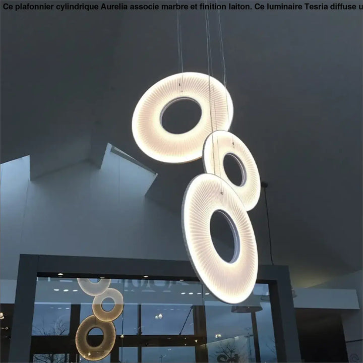 Suspension design moderne led blanc cassé stylé chic