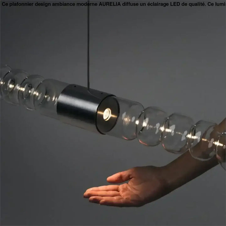 Suspension luminaire moderne en verre horizontal design