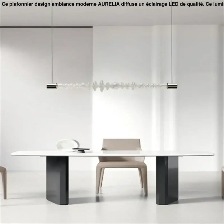 Suspension luminaire moderne en verre horizontal design