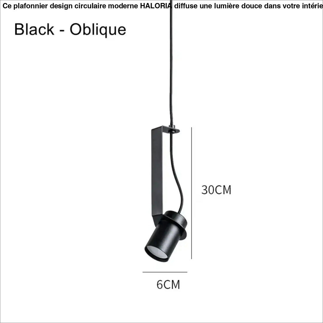 Suspension cylindrique noire minimaliste moderne chic