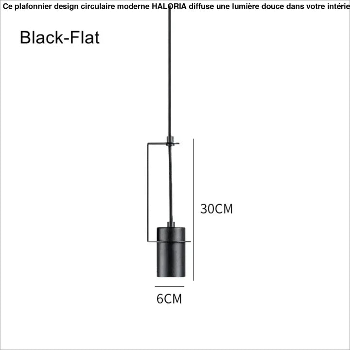 Suspension cylindrique noire minimaliste moderne chic