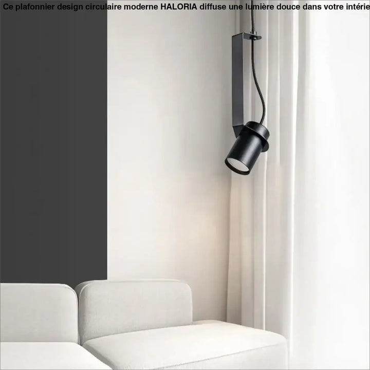 Suspension cylindrique noire minimaliste moderne chic