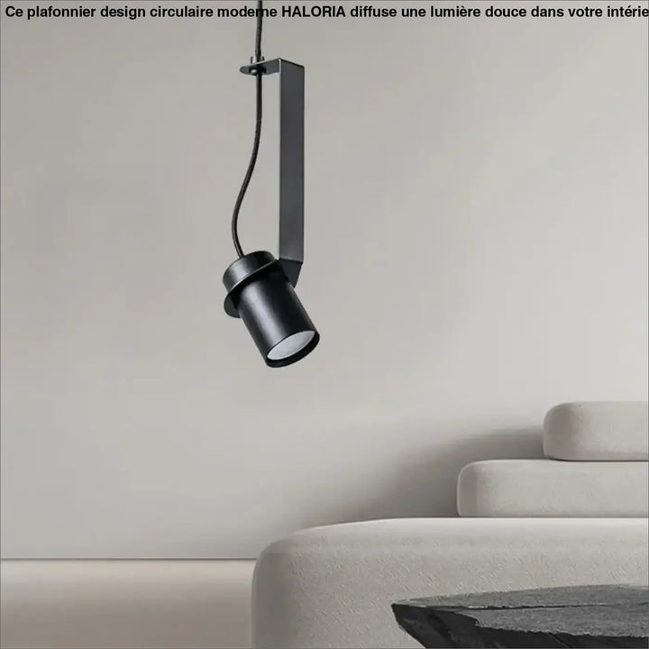 Suspension cylindrique noire minimaliste moderne chic