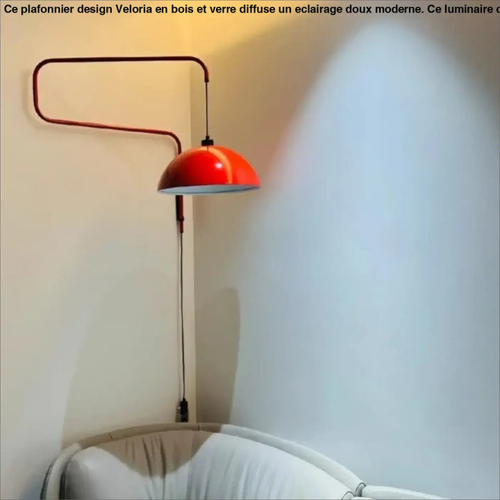 Applique murale rouge avec bras courbé