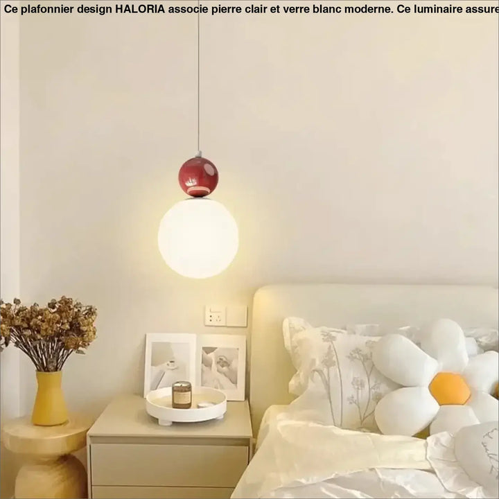 Suspension Luminaire Minimaliste en Verre et Bois Coloré

