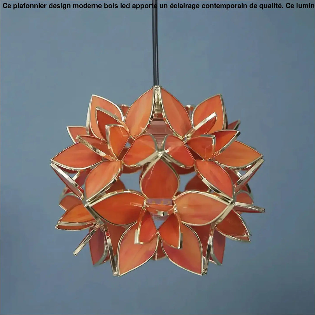 Suspension luminaire en verre forme de fleur au style poétique