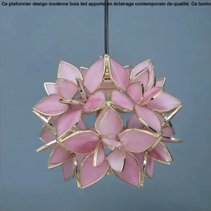 Suspension luminaire en verre forme de fleur au style poétique