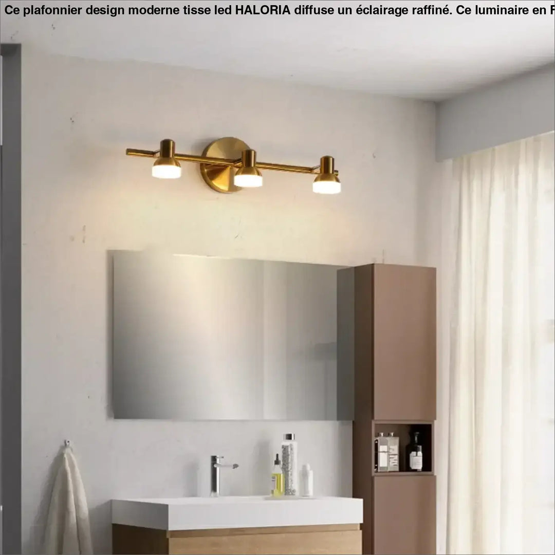 Applique murale dorée moderne éclairage miroir élégant
