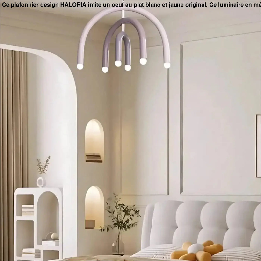 Suspension luminaire design en arcs arrondis