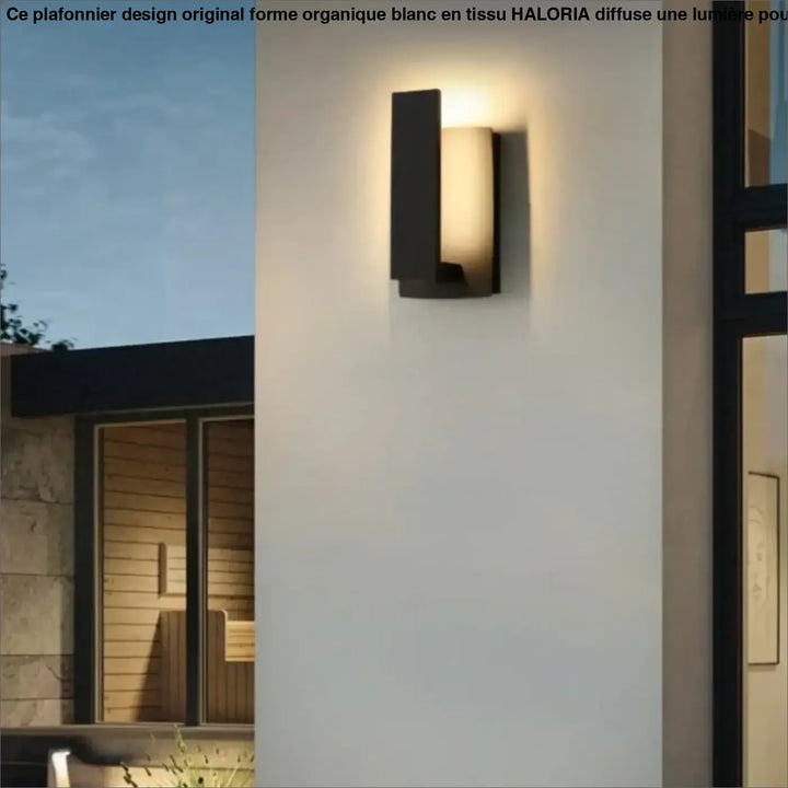 Applique murale façade contemporaine noire lumière diffuse

