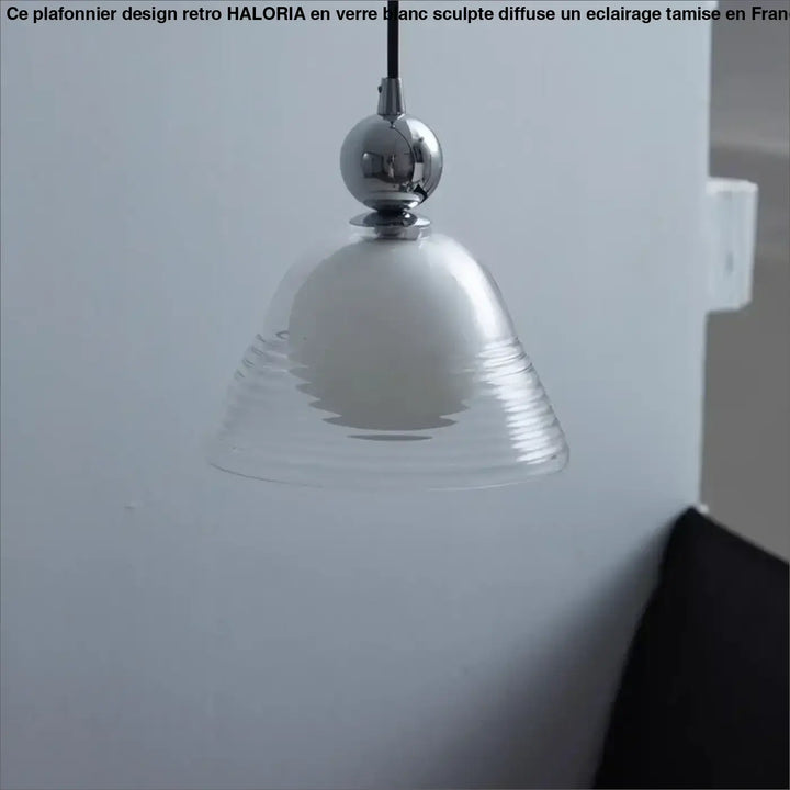 Suspension luminaire minimaliste en verre transparent design épuré