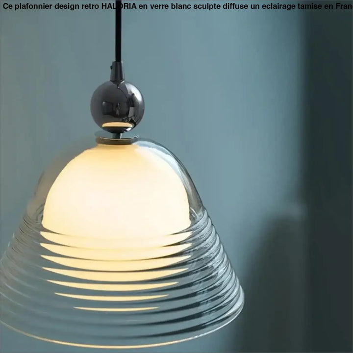 Suspension luminaire minimaliste en verre transparent design épuré
