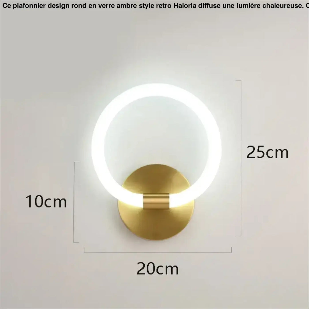 Applique murale design contemporain avec anneau lumineux