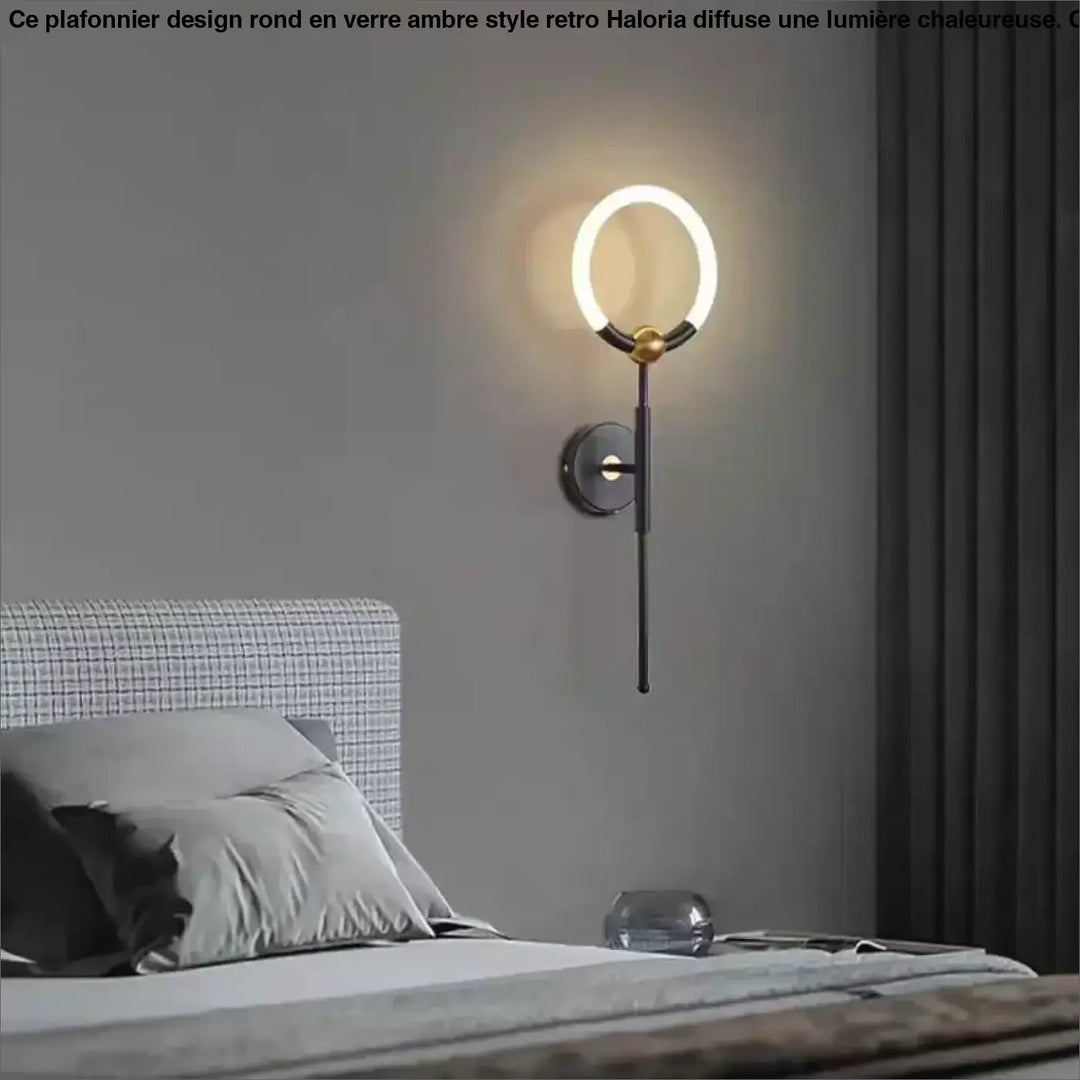 Applique murale design contemporain avec anneau lumineux