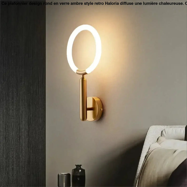 Applique murale design contemporain avec anneau lumineux